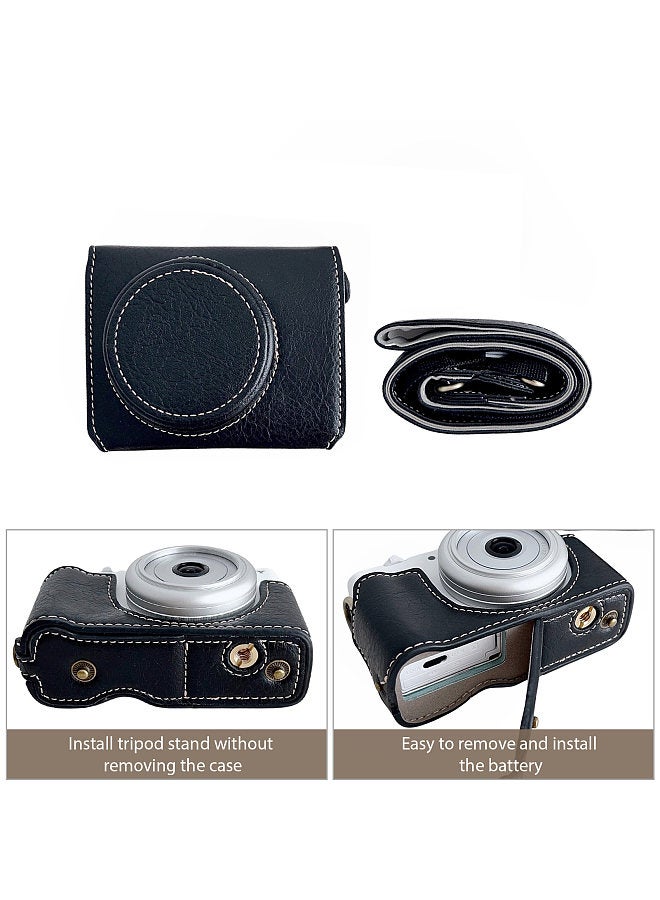 Digital Camera Protective Case PU Leather Camera Storage Bag with Removable Shoulder Strap Compatible with Sony ZV1-F/ ZV1M2