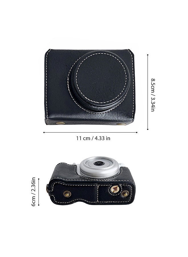 Digital Camera Protective Case PU Leather Camera Storage Bag with Removable Shoulder Strap Compatible with Sony ZV1-F/ ZV1M2
