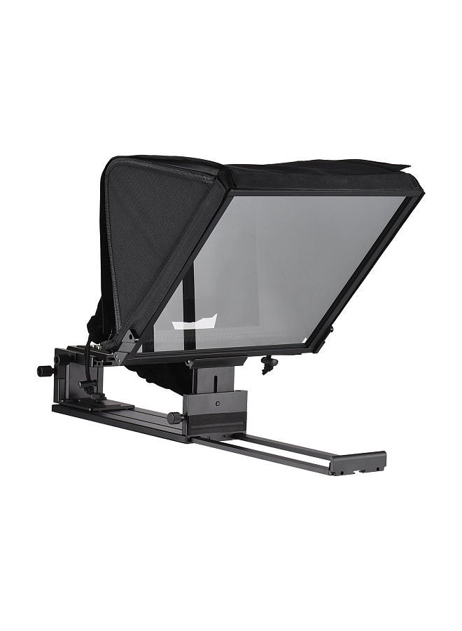 Portable Teleprompter 16-inche Universal Prompter with Cold Shoe Mount 1/4in & 3/8in Threaded Hole
