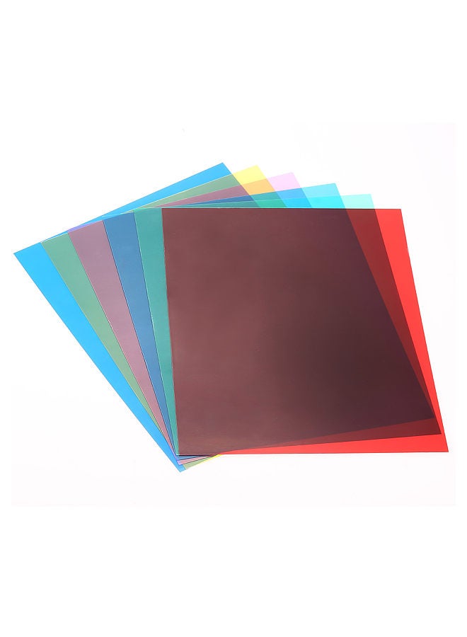 6pcs 25 * 20cm Transparent Lighting Color Correction Gel Sheets Filters Set for Flash Light Speedlite (Red/ Blue/ Green/ Cyan/ Yellow/ Magenta)