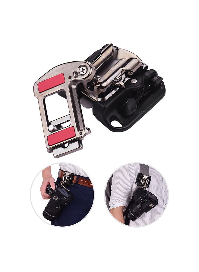 Camera Belt Holster Mount Waist Clip Holder Hanger With Quick Release Plate 1/4 Inch Screw for Canon Nikon Sony Olympus DSLR Cameras