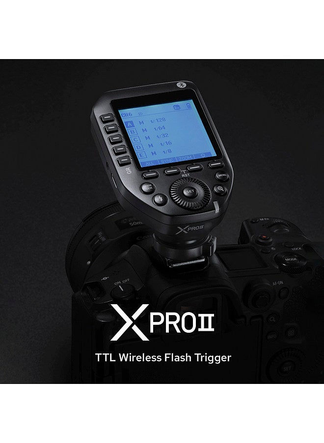 XPROII-S 2.4G Wireless Flash Trigger Transmitter TTL Autoflash 1/8000s HSS Large LCD Screen 32 Channels 16 Groups Replacement for Sony Cameras