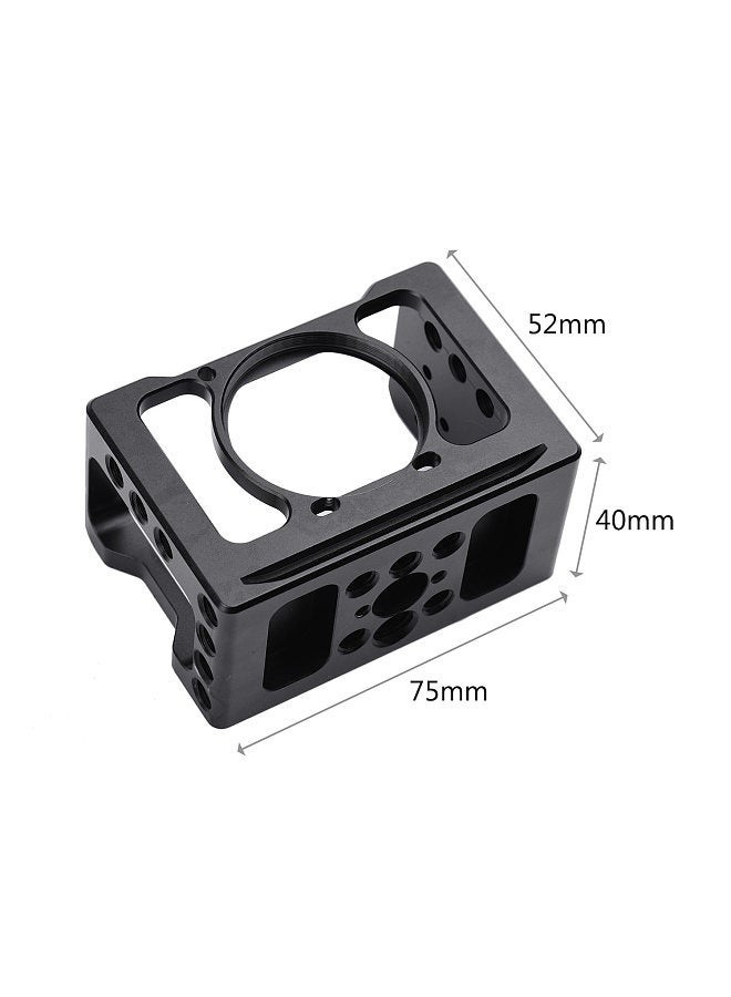 Aluminum Alloy Camera Vlog Cage Protective Camera Cage with 1/4 3/8 Inch Screw Holes Compatible with Sony RX0 II Digital Camera Microphone Tripod Fill Light