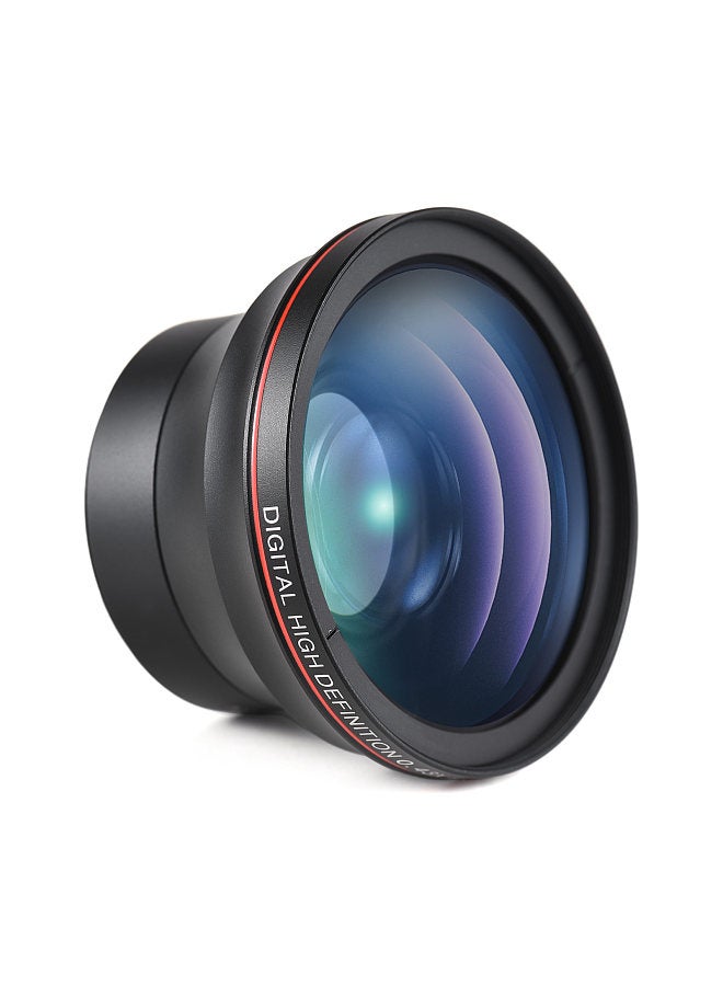 58mm Camera Lens Kit with 0.43X Wide Angle Lens + Macro Lens Aluminum Alloy DSLR Camera Lens Replacement