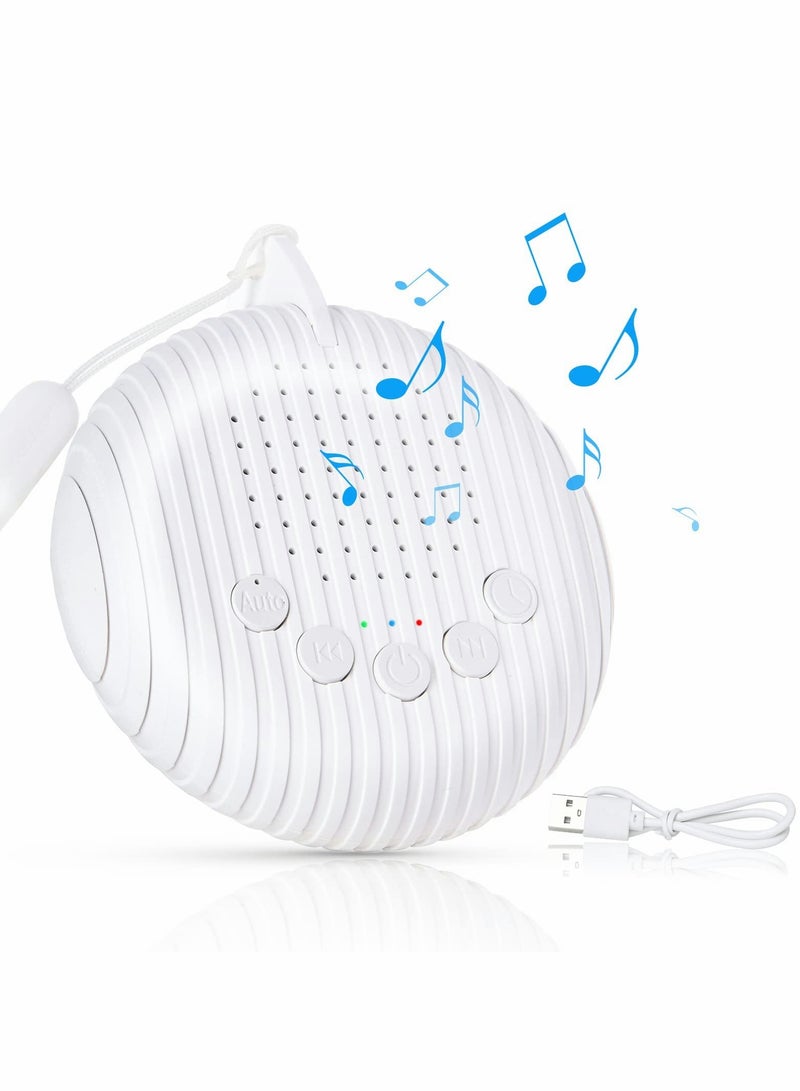 White Noise Machine, Sleep Sound Machine With 10 Soothing Nature Sounds Therapy Portable, Mini Sound Machine For Baby Kids Adults, Usb Rechargeable Baby Sleep Machine With 3 Timer Memory Functions