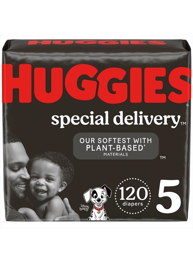 Huggies Special Delivery Hypoallergenic Baby Diapers Size 5 (27+ lbs), 120 Ct, Fragrance Free, Safe for Sensitive Skin
