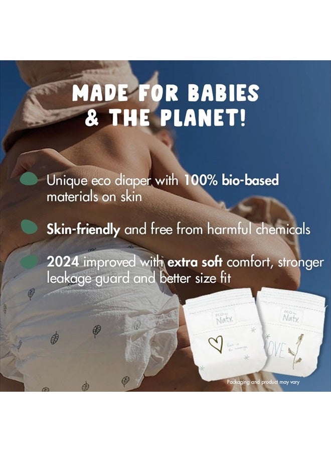 Baby Diapers - Plant-Based Eco-Friendly Diapers, Great for Baby Sensitive Skin and Helps Prevent Leaking (Size 2, 132 Count)