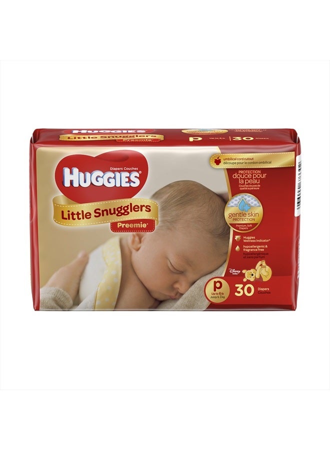 Huggies Gentle Care Preemies Diapers, Size P, 30-Count