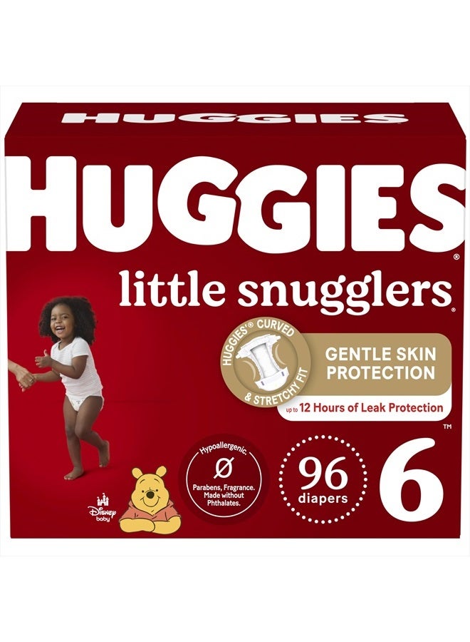 Huggies Size 6 Diapers, Little Snugglers Baby Diapers, Size 6 (35+ lbs), 96 Count (2 Packs of 48), Packaging May Vary
