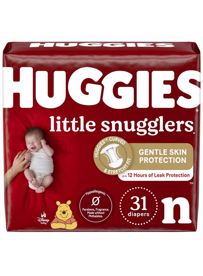 Huggies Newborn Diapers, Little Snugglers Baby Diapers, Size Newborn (up to 10 lbs), 31 Count