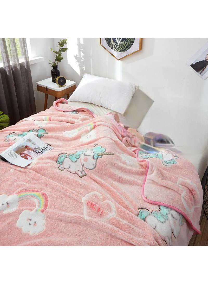 1-Piece Unicorn Pattern Interesting Cozy Blanket Air Conditioning Blanket