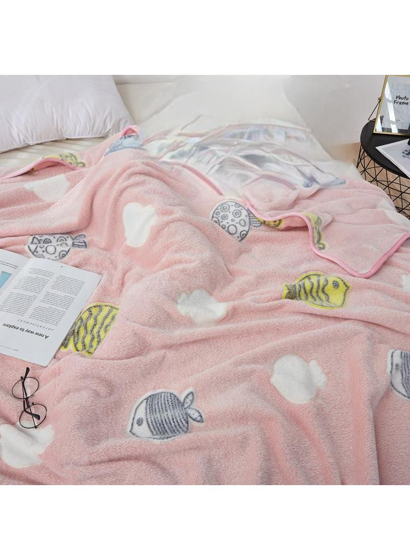1-Piece Fish Baby Pattern Interesting Cozy Blanket Air Conditioning Blanket