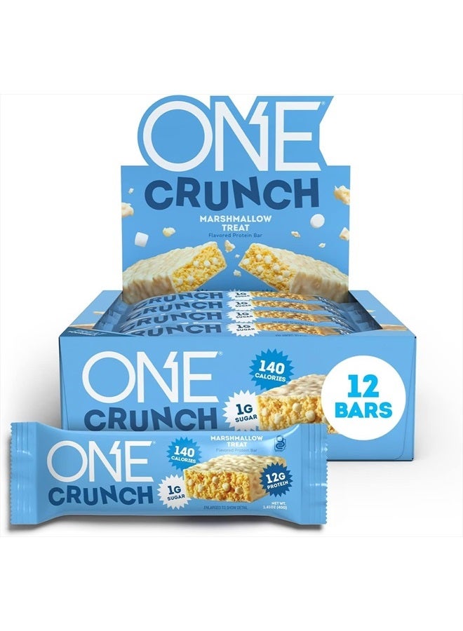 Protein Bars, CRUNCH Marshmallow Treat, Gluten Free Protein Bars with 12g Protein and only 1g Sugar, Healthy and Guilt-Free Snacking for any Occasion (12 Count)