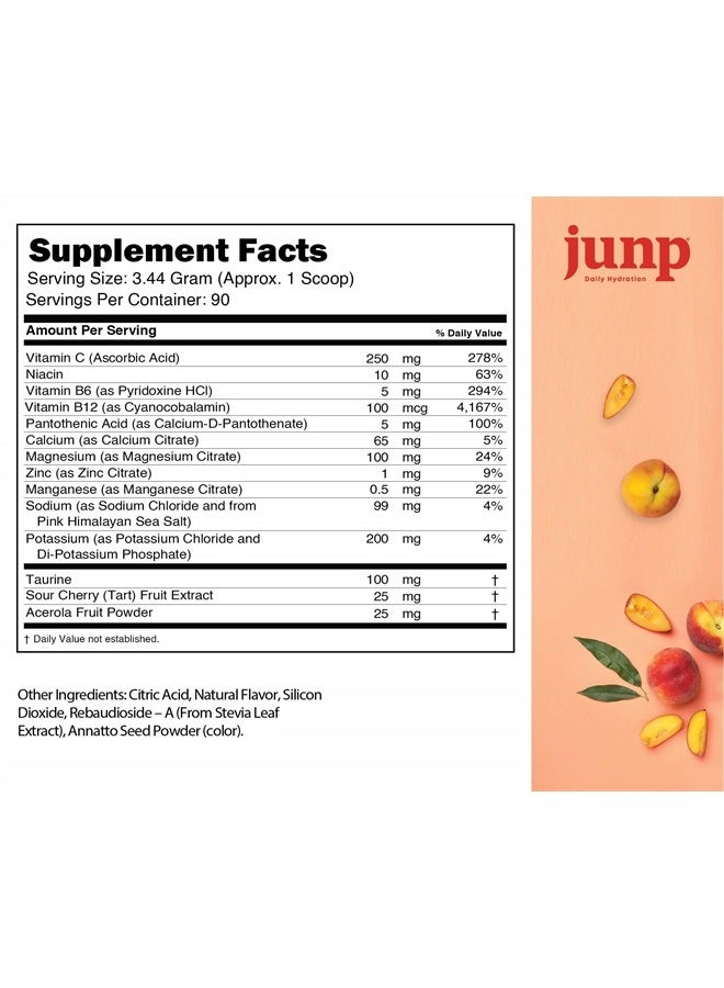 Hydration Electrolyte Powder, Electrolytes Drink Mix, Hydration Mix, Sugar Free, Gluten Free, 0 Calories, 0 Carbs, Keto Friendly, NON - GMO Kosher, 90 Servings. (Peach)
