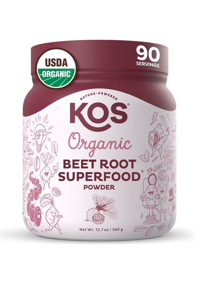 Organic Beet Root Powder - USDA Certified, Nitric Oxide Booster, Non-GMO, Gluten & Soy Free - 90 Servings