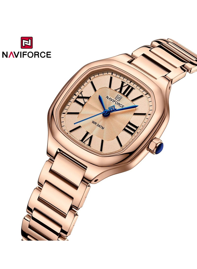 New Naviforce 5042 FEMME SQUARE Original Watch for Men, Stainless Steel Band, Wrist Watch Male Best Gift 2024