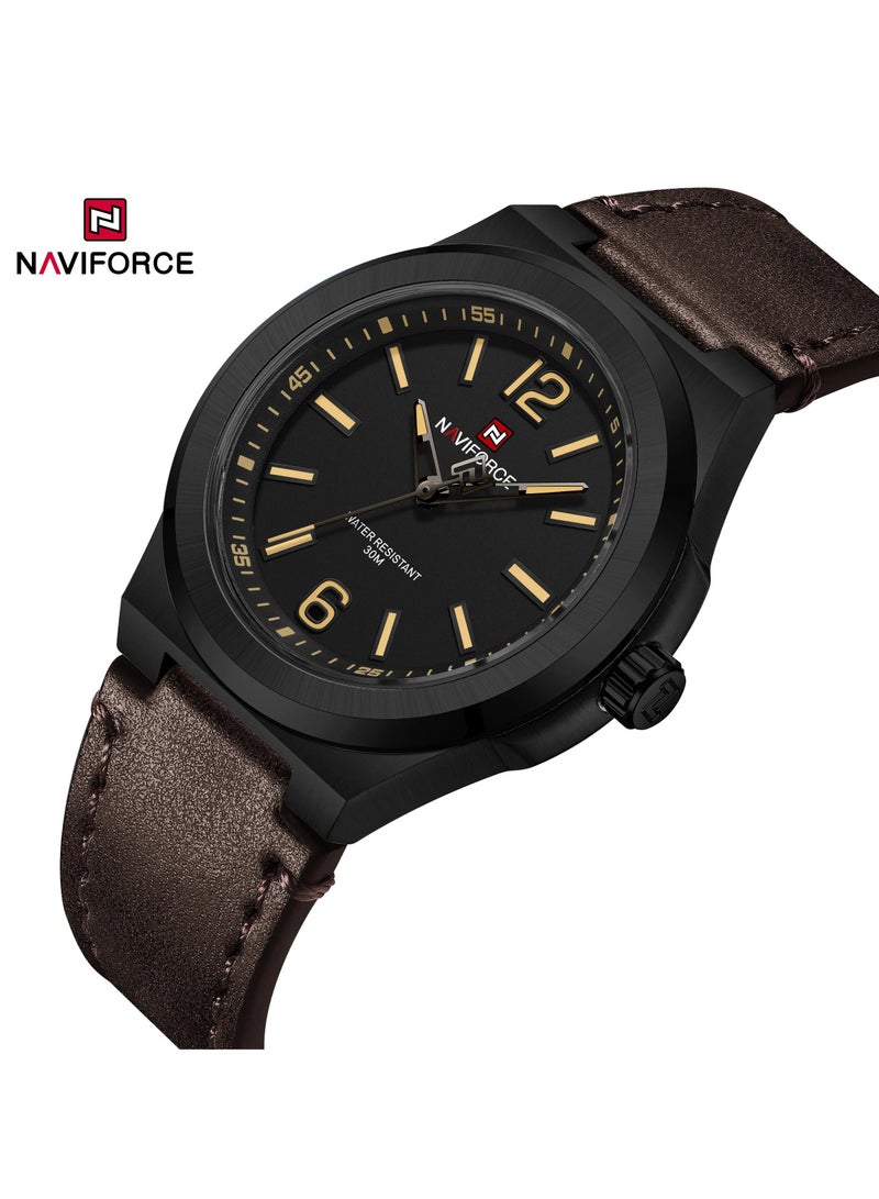 New NAVIFORCE 9233, COMMANDER EDITION Wristwatch for Men’s with Leather Strap, Male Clock Gift 2024