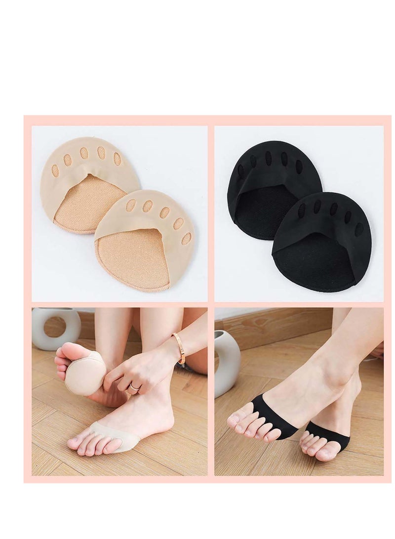 Honeycomb Fabric Forefoot Pads 5 Pairs, Metatarsal Pads Ball of Foot Cushions