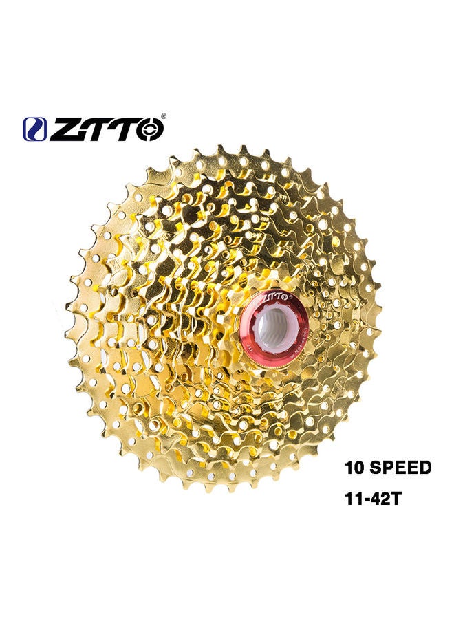 ZTTO 10S 11-42T Cassette Gold 10 Speed Freewheel MTB Mountain Bike Bicycle Steel Golden Sprockets 19*19*19cm