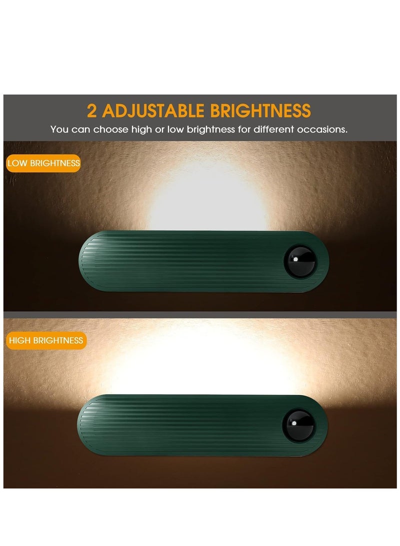 Night Light With Motion Sensor Dimmable Rechrageable Led Night Lights For Kids Bedrooms Warm White Nightlights Magnetic Usb Chargeable For Room Bathroom Cabinet Closet Hallway 2 Pack Green