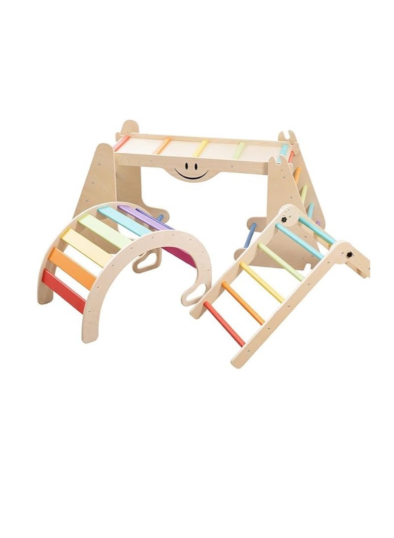 COOLBABY Climbing Toys for Toddlers 1-3 inside Children's Wooden Climbing Frame Baby Sensory Training Climbing Frame Infant Indoor Climbing Frame Slide Combination Toys 4 pieces