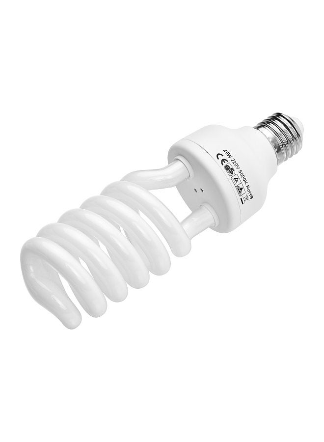 Spiral Fluorescent Light Bulb 45W 5500K Daylight E27 Socket Energy Saving for Studio Photography Video Lighting 220V