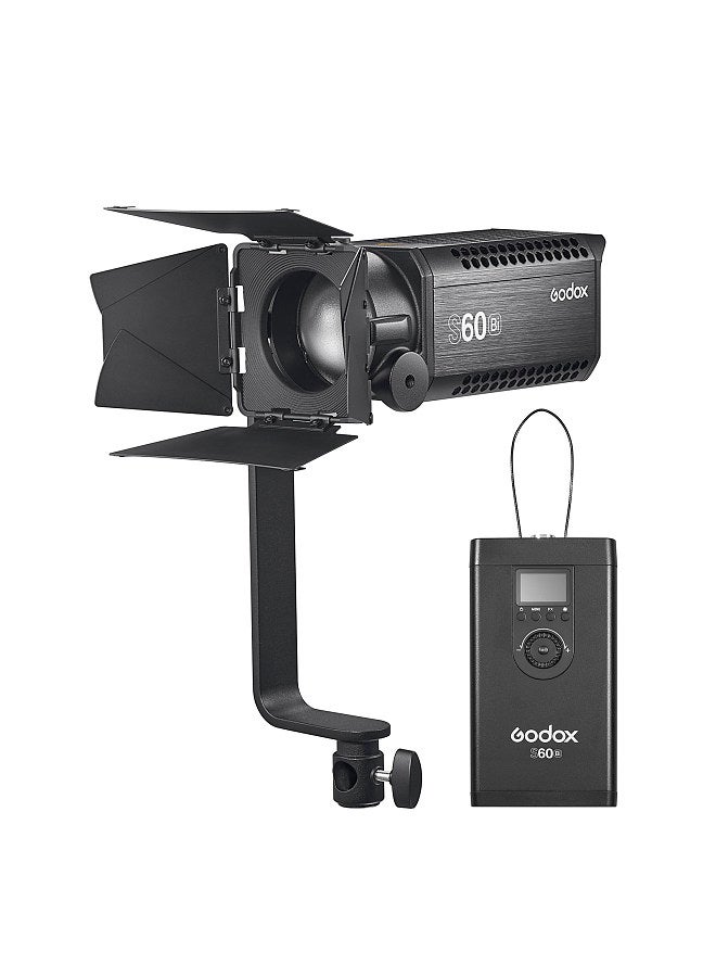 S60Bi Focusing LED Video Light Studio Photography Light 77W 2800K-6500K Dimmable CRI96 Adjustable Beam Angle 11 Lighting Effects Phone APP/DMX Control