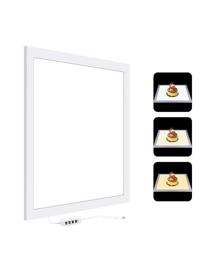 PU5139 38cm Photography Shadowless Light Panel 18W Dimmable LED Fill Light Photo Box Light 2800K-6500K Color Temperature Tri-color Type-C Powered with 160pcs Light Beasd