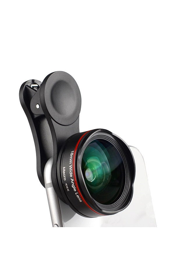 5K Ultra HD Smartphone Camera Lens 18mm 128° Wide-angle 15X Macro Phone Lens Distortionless with Universal Clip Compatible with iPhone Samsung Huawei Smartphones
