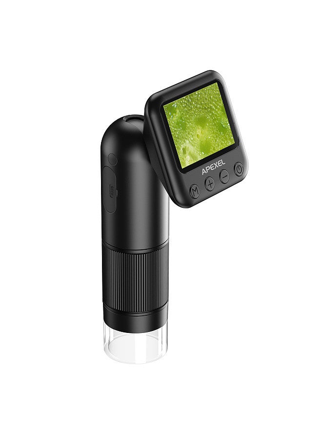 APL-MS008 Handheld Digital Microscope 12X-24X Magnification Portable Microscope for Kids 2.0 Inch LCD Screen 2MP Photo 720P Video Built-in Battery with LED Lights Electronic Magnifier Camera