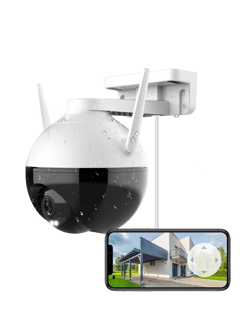 Camera 360 Security Outdoor Outside WiFi Cameras for Home Security Surveillance Camera No Subscription with Motion Detectio Color Night Vision Audio Pick-up Waterproof Alexa Google 256GB