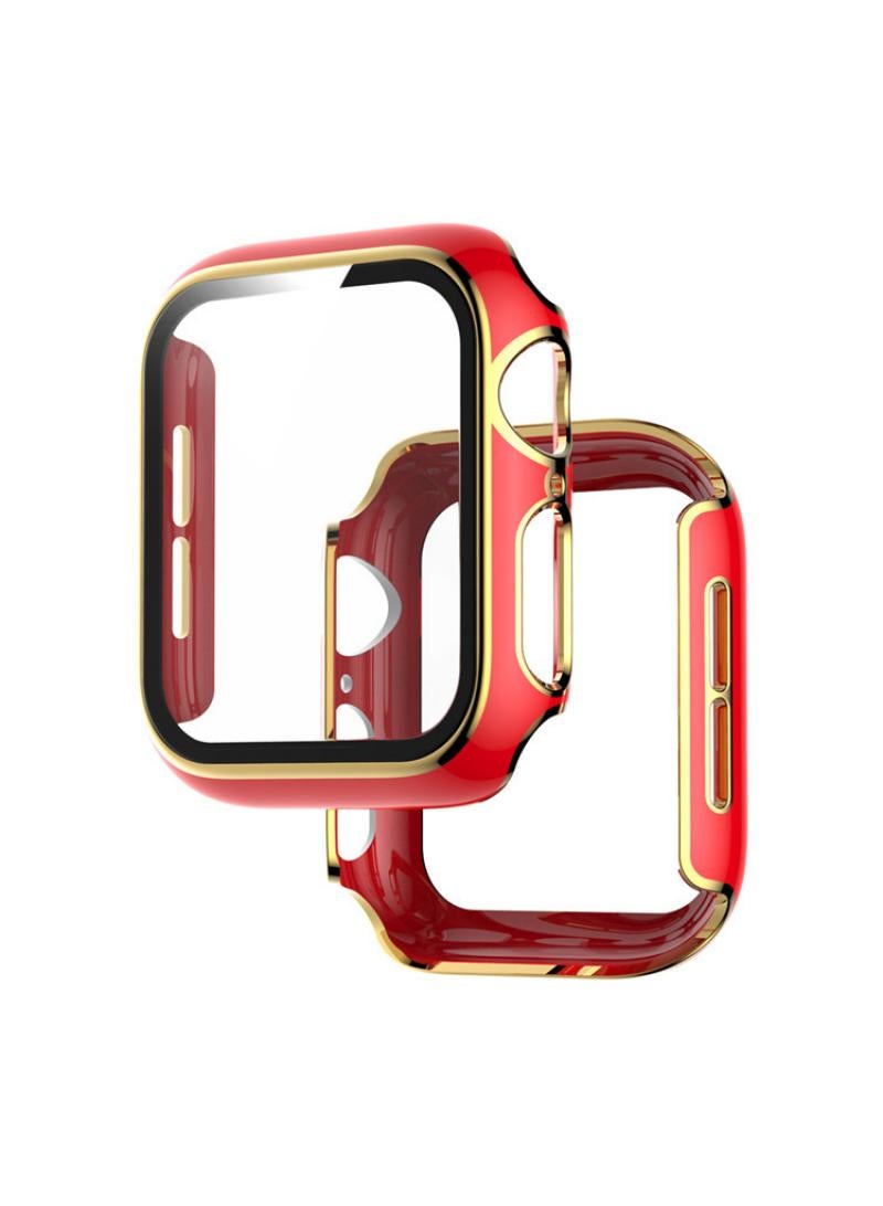 2Piece Suitable For AppleWatch4/5/6/SE 40mm universal Watch Tempered Film Integrated Protective Case