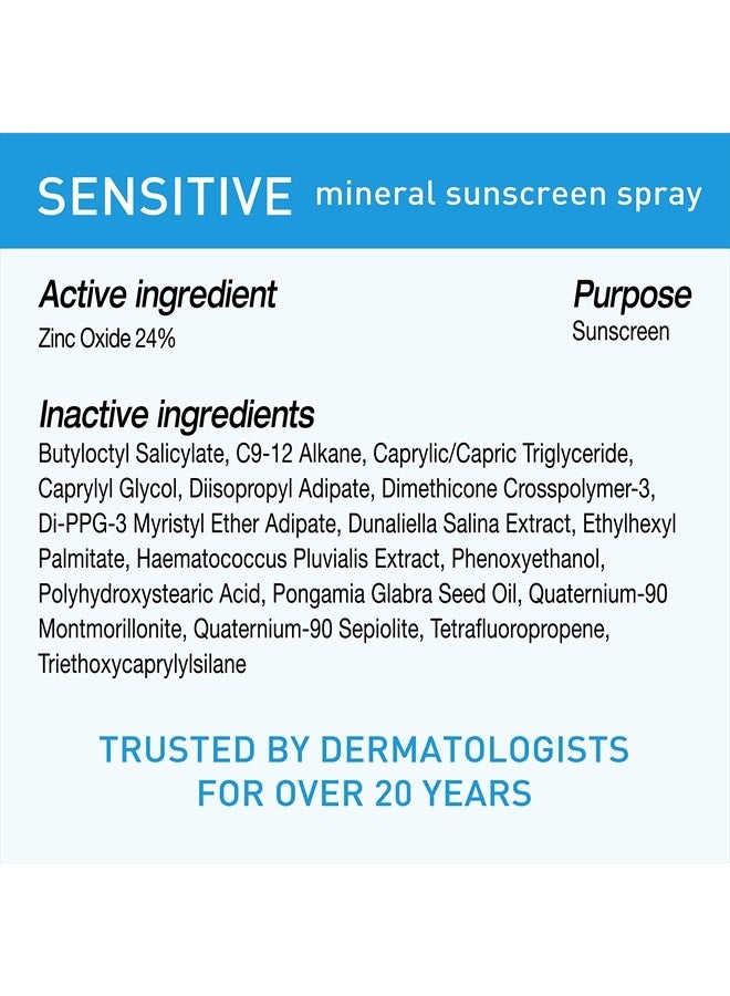 BLUE LIZARD Mineral Sunscreen Sensitive SPF 50+ Spray, 5 Ounce