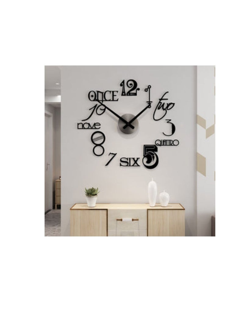 Italic Numbers DIY Acrylic Wall Clock