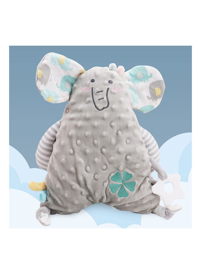 Baby sleeping Touch Toy, Newborn Comfort Blanket Stuffed Toy with Teether, Baby sleeping Security Toy, Soft Touch Tag Safe Snuggle Comfort Sleeping Doll for Newborn Baby Girls Boys Gifts, Elephants