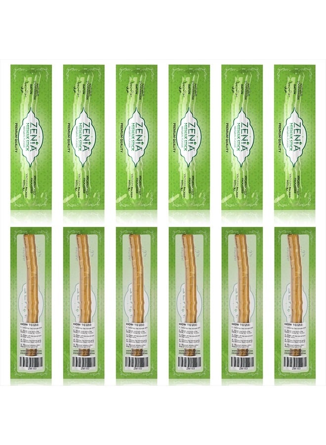 Sewak Natural Miswak Toothbrush - Vacuum Sealed Natural Flavor Traditional Peelu Toothbrush Stick - for Healthy Gums, Teeth, and Fresher Breath (Pack of 12)
