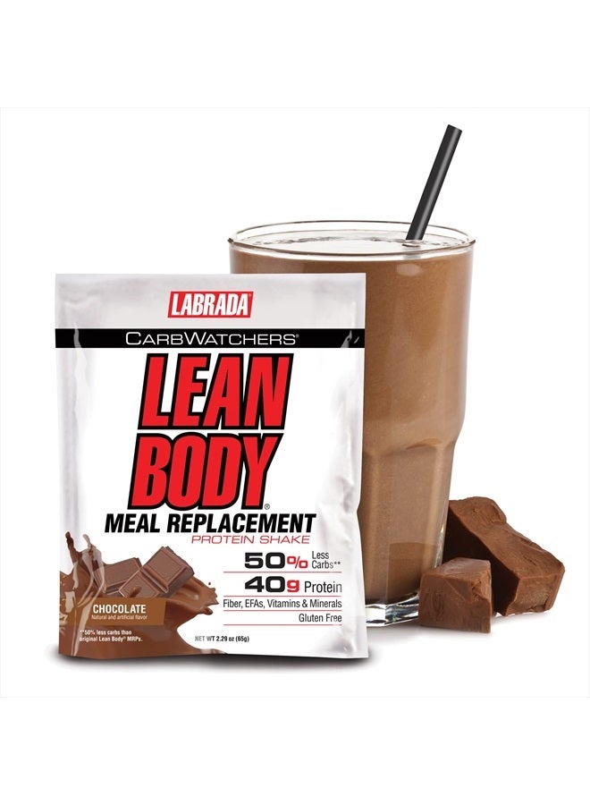 Nutrition Carb Watchers Lean Body Hi-Protein Meal Replacement Shake, Chocolate Ice Cream, 2.29-Ounce Packets (Pack of 20)