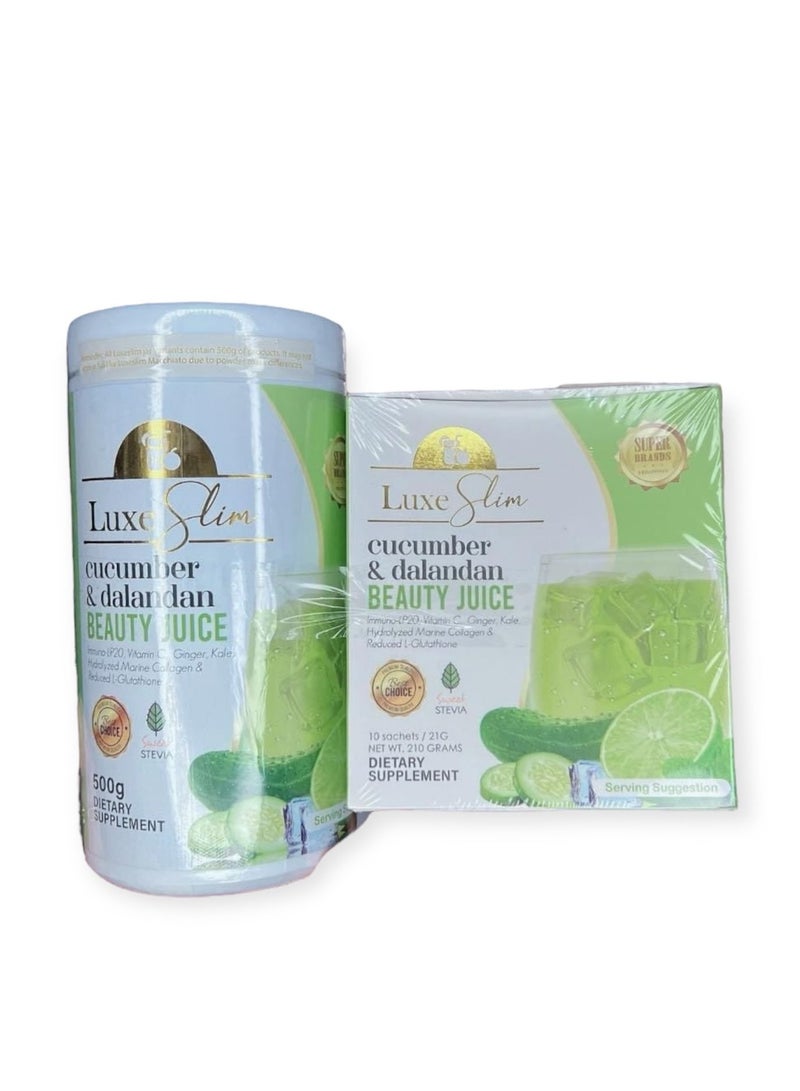 Luxe slim beauty cucumber and dalandan beauty juice 500g and box 210g