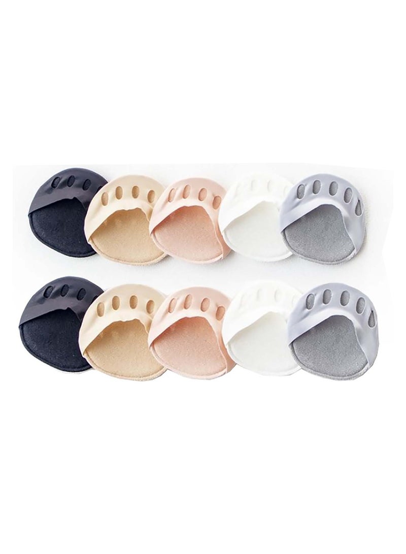 Honeycomb Fabric Forefoot Pads 5 Pairs, Metatarsal Pads Ball of Foot Cushions