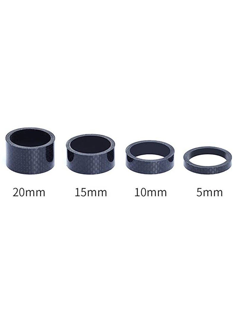 4 Pcs Bike Headset Spacer Washer Full Carbon Fiber Bicycle Stem Headset Spacer Fit 1 1/8-Inch Bike