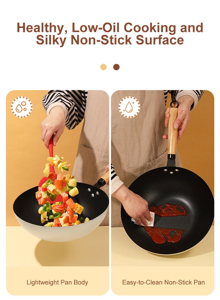 Non-Stick Sauce Pan 5-Piece Set, Ultra Non Stick Coating, Tempered Glass Lids, Wood Handles, PFOA Free