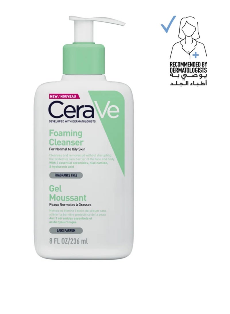 cera ve Foaming Cleanser For Normal To Oily Skin With Hyaluronic Acid 236ml
