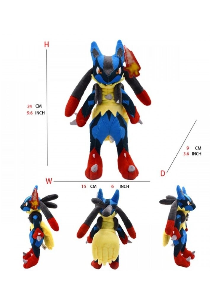 4-Piece Pocket Monsters Figure Lucario Plush Toys Set