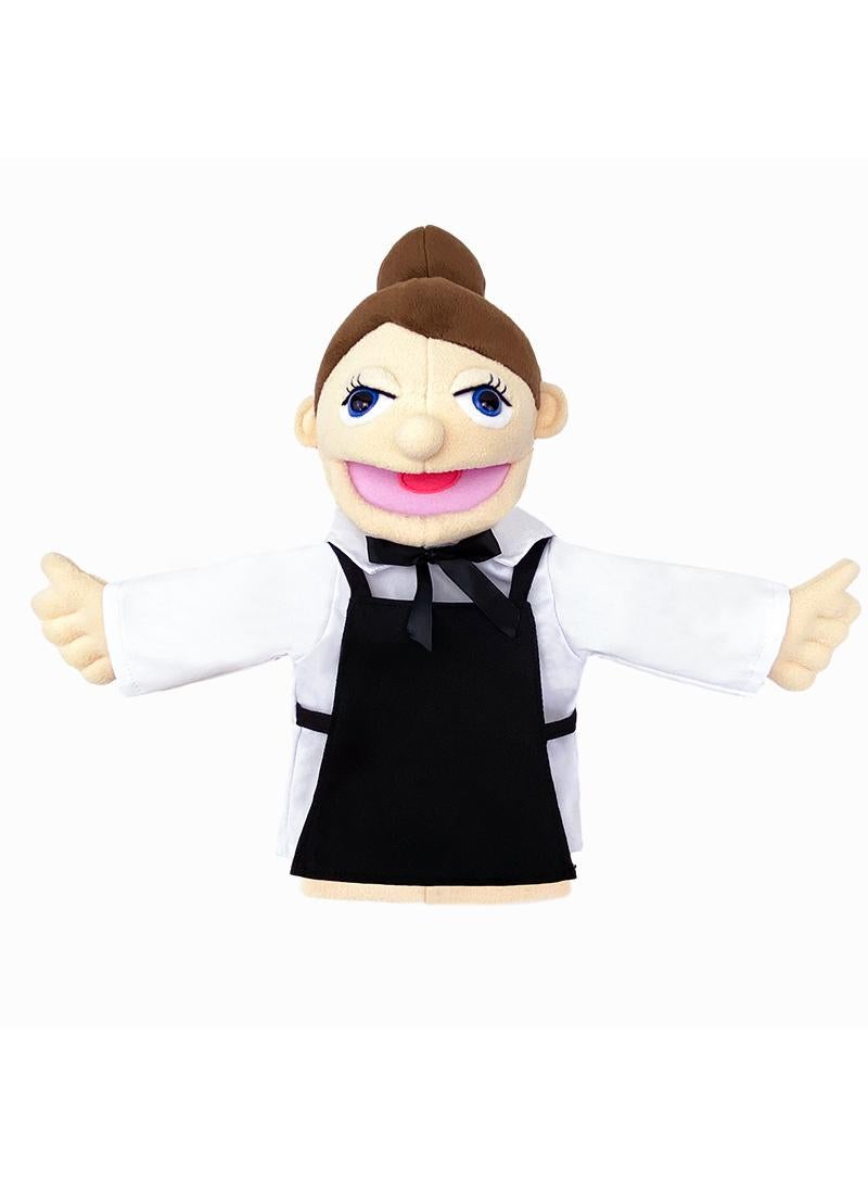 1 Pcs Waiter Occupation Professional Figurine Role Playing Parent-Child Interaction Toy Family Companionship Plush Doll Figurine Toy Hand Puppet