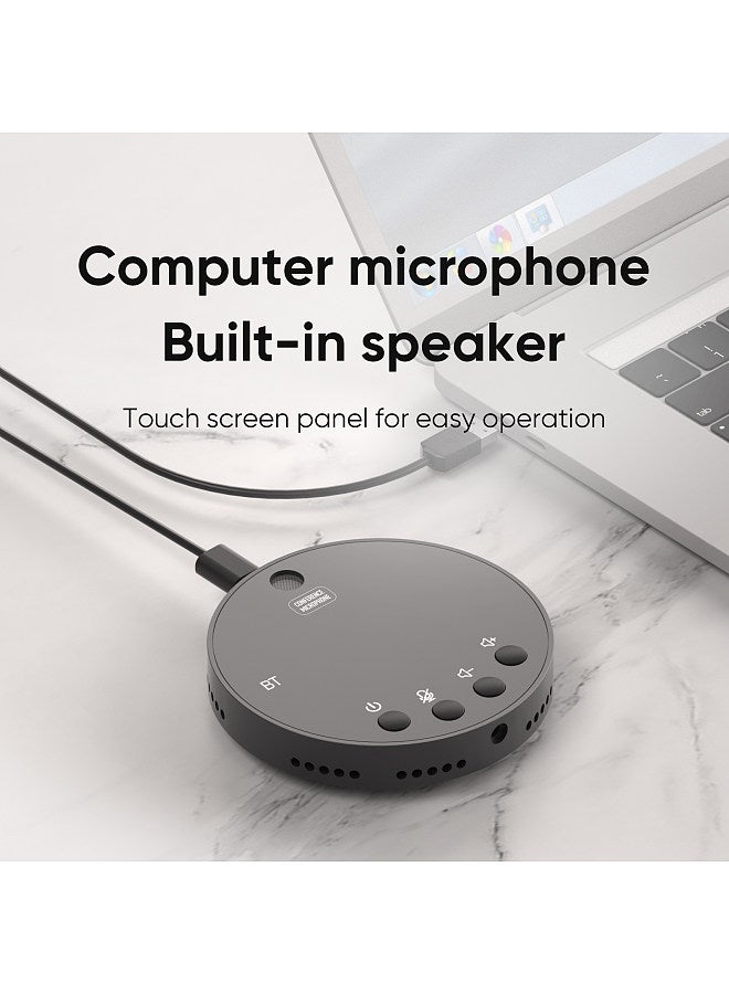 Desktop USB Conference Speakerphone BT Microphone 360° Omnidirectional Condenser Plug & Play PC Computer Mic with Speaker Mute/Volume Function