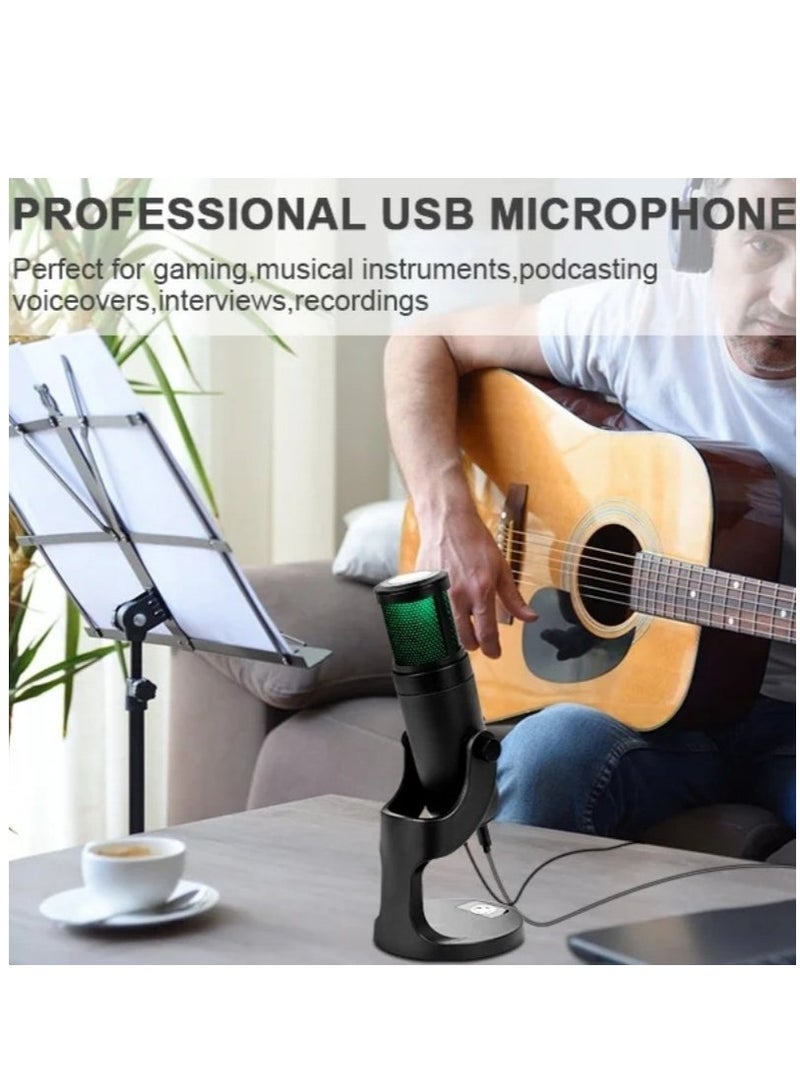 JMARY MC-PW9 USB Cable Microphone Voice Recording Tool RGB Light