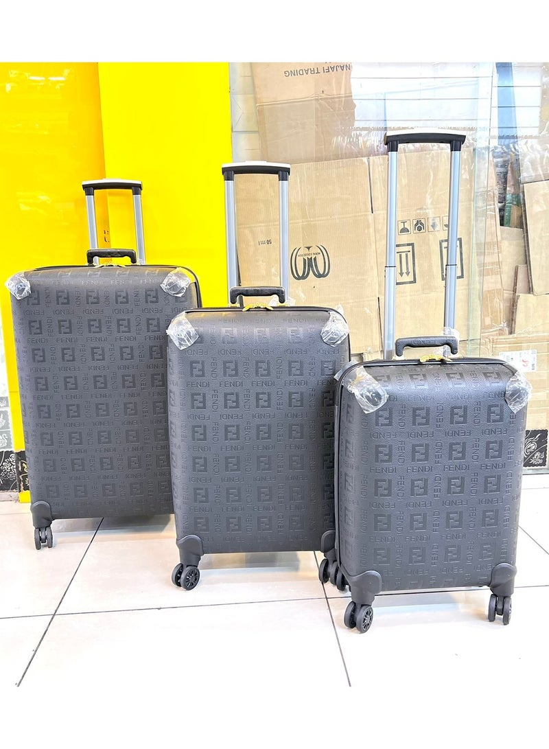 4-wheel suitcase set 3 pieces sizes L/M/S, luggage ABS hard shell trolleys with TSA combination lock