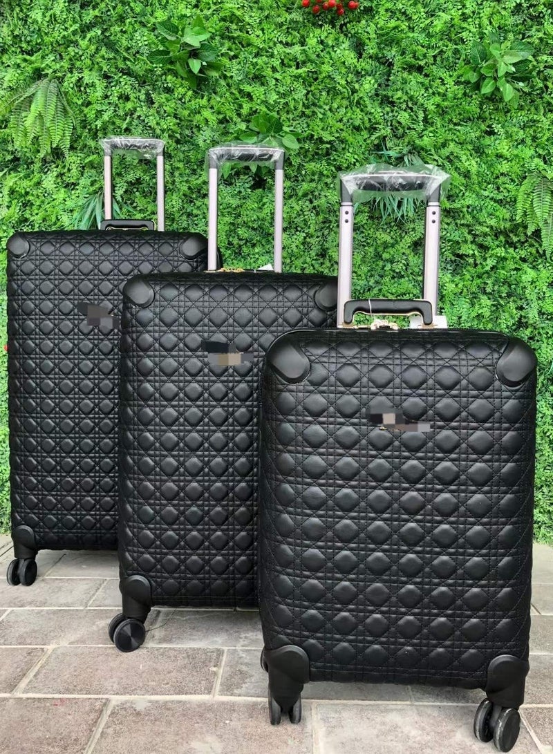 Suitcase 4Wheel Spinner Hard Shell Luggage Trolley Cabin Case Diamond Design Luggage set
