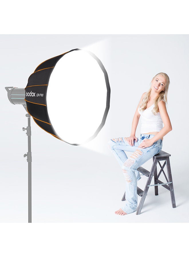 Professional Parabolic Softbox 90cm Diffuser Bowens Mount with Carrying Bag for Studio Photography
