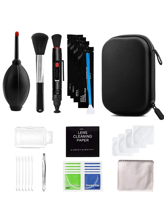 Professional Camera Cleaning Kit Sensor Cleaning Kit with Air Blower Cleaning Swabs Cleaning Pen Cleaning Cloth for Most Camera Mobile Phone Laptop